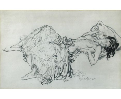 § Sir William Russell Flint, RA, PRWS (Scottish, 1880-1969) Portrait of Consuelita Carmona signed lower right "W Russell Flin