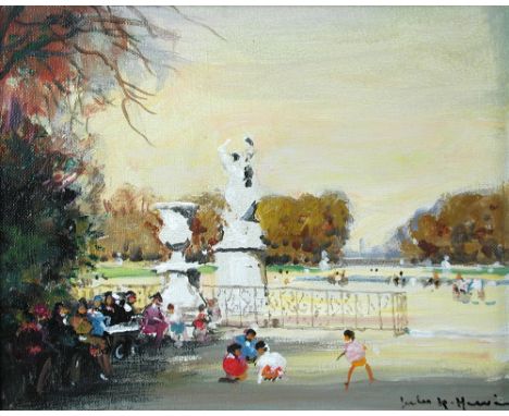 § Jules Rene Herve (French, 1887-1981) Tuileries Gardens, Paris signed lower right "Jules R Herve" oil on canvas 20 x 26cm (8