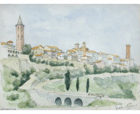 Graham Barry Clilverd (British, b.1883) Leonessa, Italy signed lower right "Graham Clilverd" and inscribed with title pencil 