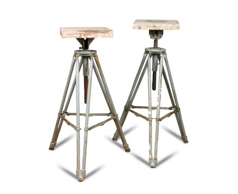 An adjustable 'Scopas' sculptor's modelling stand by Alec Tiranti Ltd., London, the revolving top on adjustable tripod suppor