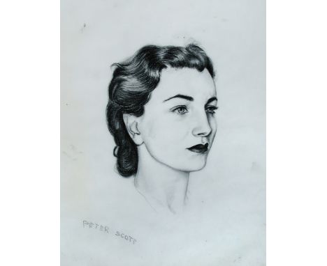 § Sir Peter Markham Scott, CH, CBE, DSC, FRS, FZS (British, 1909-1989) Portrait of Miss Jill Balcon (later Mrs Cecil Day-Lewi