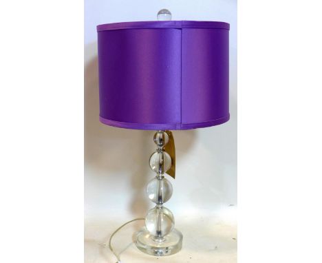 A contemporary perspex table lamp with shade 