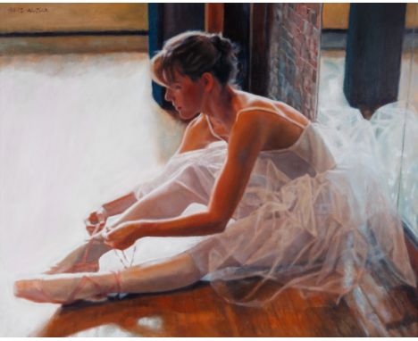 WU JIAN (CHINESE B. 1942)Ballerina,1990oil on canvas62 x 76 cm (24 3/8 x 29 7/8 in.)framed dimensions: 87 x 102 cm (34 1/4 x 
