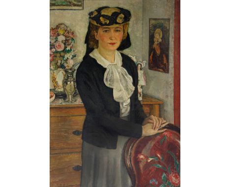 LEON DE SMET (BELGIAN 1881-1966)Portrait of Claire Standing,1941oil on canvas105 x 73.5 cm (41 3/8 x 29 in.)framed dimensions
