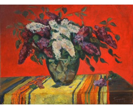 MYKOLA GLUSCHENKO [HLUSHCHENKO] (UKRAINIAN 1902-1977)Ukrainian Still Life,1961oil on canvas101 x 81 cm (39 3/4 x 31 7/8 in.)u