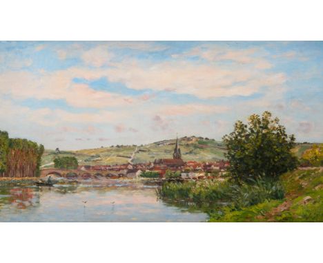 HIPPOLYTE CAMILLE DELPY (FRENCH 1842–1910)Summer Landscape,Oil on panel29.5 x 53 cm (11 5/8 x 20 7/8 in.)framed dimensions: 5