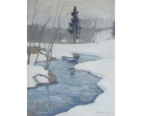 VITOLD BYALYNITSKY-BIRULYA (BELARUSIAN 1872-1957)Spring Thaw,oil on panel57.5 x 44.5 cm (22 5/8 x 17 1/2 in.)framed dimension