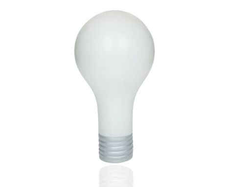 A VINTAGE POP-ART PLASTIC LIGHT FORMED AS A LIGHT BULBformed from plastic, comically resembling a large light bulb; height: 5
