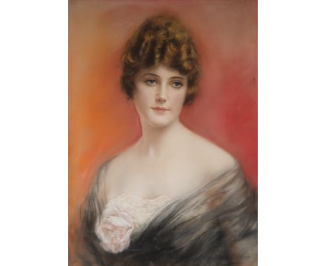 WILLIAM HASKELL COFFIN (AMERICAN 1878-1941)Young Beauty with Corsage,pastel on paper60 x 44 cm (23 5/8 x 17 3/8 in.) [sight]f