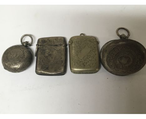 A silver Vesta case sovereign case button wind pocket watch and a silver plated Vesta (4)