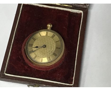 A 18 k pocket watch the dial with Roman numerals fitted in original case .
