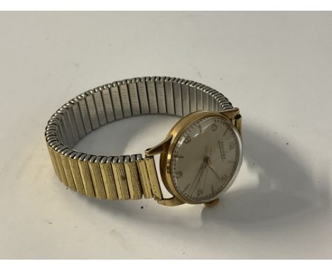 A vintage 9ct gold case Nivada Compensmatic gents wristwatch. (Seen working).