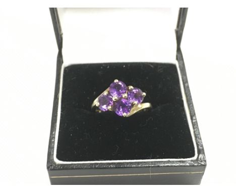 A 9ct gold ring set with amethyst, approx 2g and approx size K-L.