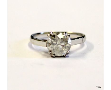 An 18ct white gold diamond solitaire ring of 2.1ct's size L/M