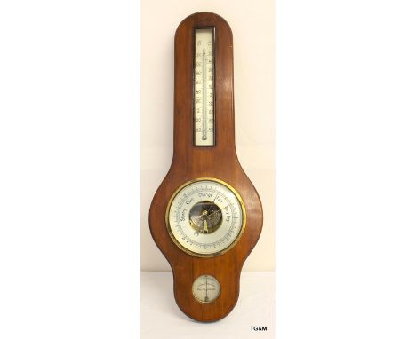 A mahogany barometer/ thermometer/ hydrometer