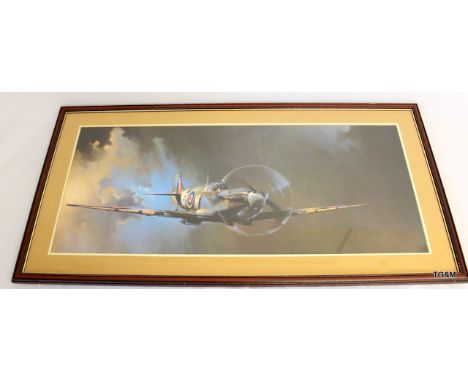 A large print of a Spitfire by Barrie Clark  MkVB spitfire of 243 squadron in North Africa