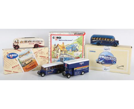 A collection of Corgi Classics buses and coaches, various liveries, including limited editions, all boxed.Buyer’s Premium 29.