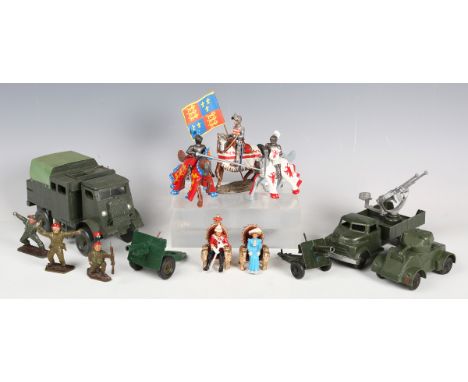 A collection of diecast metal and plastic figures, including No. 00264 Delhi Durbar Lord &amp; Lady Curzon, boxed, Britains D