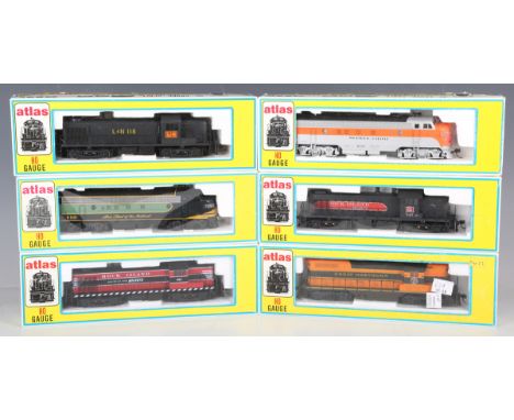 Fifteen Atlas gauge HO American diesel locomotives, including No. 8331 Southern, No. 8174 Southern Pacific and No. 8236 Great