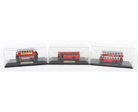 Three Resin Specialist 1:76 scale model buses, comprising RS-76650 AEC Renown double deck LT641 London Transport, RS-76653 AE