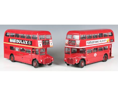 Two Sun Star limited edition 1:24 scale Routemaster double deck buses, comprising RM 21-VLT21 The GLC Years with Vernons Pool