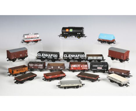 A good collection of Bachmann Branch-Line gauge OO goods wagons and coaches, including tankers, coal wagons, brake vans, box 
