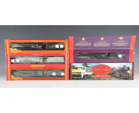 Five Hornby Railways gauge OO Class A4 locomotives and tenders, comprising Top Link R.304 'Mallard', R.341 'Sir Ralph Wedgwoo