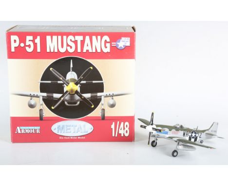 Four Armour Collection 1:100 scale model aircraft, comprising F-86 Sabre US Airforce and three Spitfires, together with a 1:4