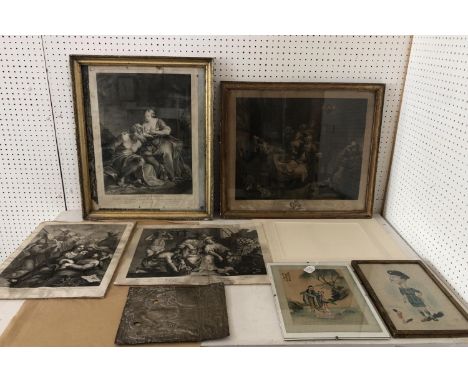 Eight items to include: Danzel after Gilles Vantilborgh - 'Dedie a Monsieur Caulet de Hauteville Secretaire du Roi' engraving