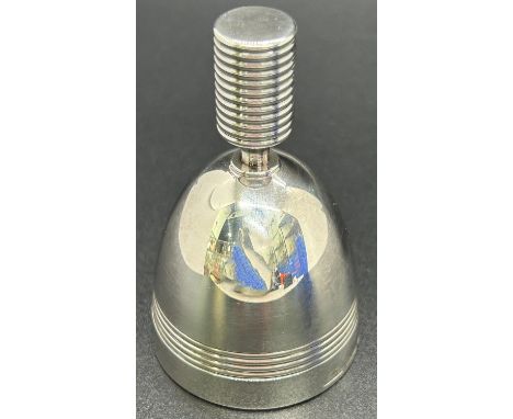 A stylish French silver 'Christofle Paris' service bell, dated 1930, maker Lue Lanel, weight 3.6oz approx 