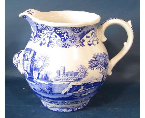 A Spode Italian contemporary out sized ewer with scrolled handle and supports, 4 gallon approx 