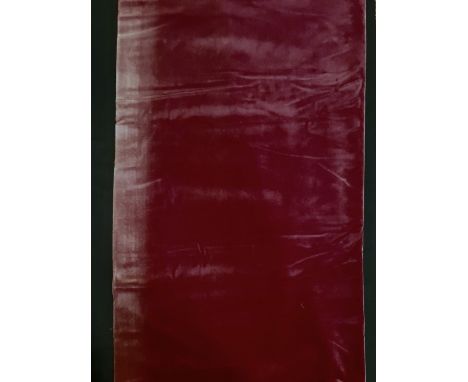 2 pairs of extra long vintage curtains in pink velvet, lined with pencil pleat heading. Size per curtain: Length 330cm width 