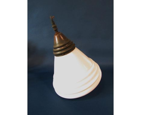 A single Phillips Conical Opaline Cafe Light, 48cm approx. 