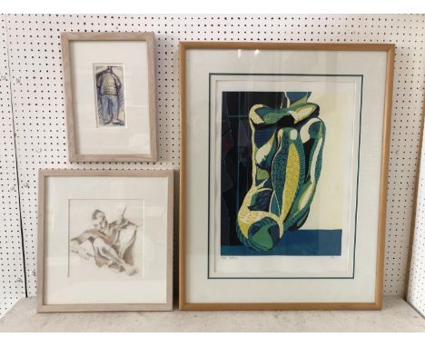 Three Contemporary Figurative Artworks by different Artists to Include: Jennifer Goldstone - limited edition print in colours