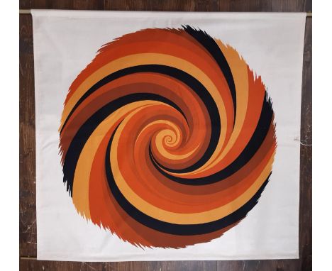 Striking vintage wall hanging 1970's Strömma-Swedes 'Hurricane' by Curry Melin, unlined, 110x120cm 