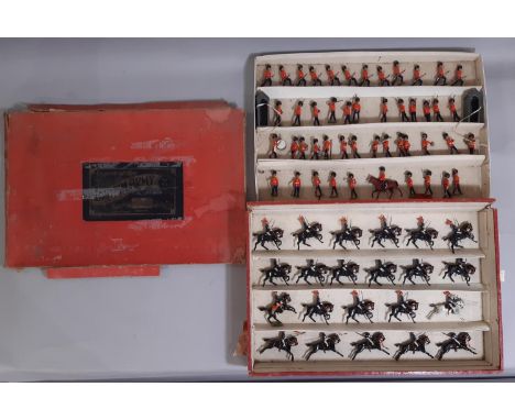 Britains set 93 Types of the British Army; Cold Stream Guards and Royal Horse Guards in original 2 tier box with black Whisst