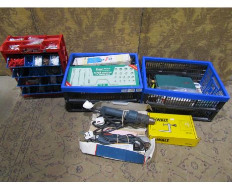 A large quantity of good quality hand tools, screws, raw plugs, 19th century iron weights, etc, 20 boxes approx (cleared from