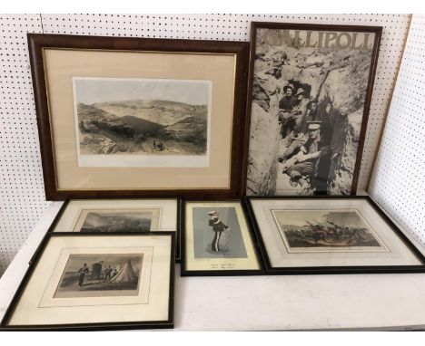 (Military Interest) - Six Prints to Include: Limited edition print of 13th/18th Royal Hussars, 129/500, signed below; M. Dubo