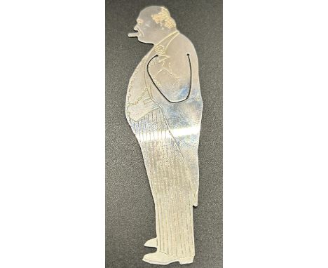 A silver metal Sir Winston Churchill book marker, no makers marks, weight 0.3 oz