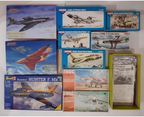 11 model aircraft kits, all 1:72 scale including kits by Extrakit, Fujimi, Frog, Novo and Revell. See photos for details (11)