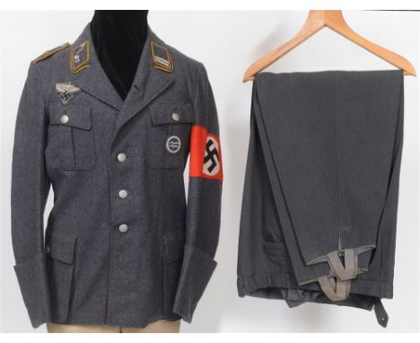 NATIONAL SOZIALISTISCHE FLIEGERKORPS (NSFK) -  ROTTENFUHRER '5TH STURM - 67TH STANDARTE' TUNIC  of Luftwaffe blue/grey wool f
