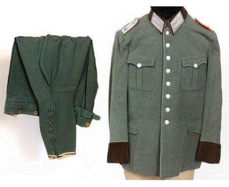 POLIZEI - SCHUTZPOLIZE/ADMINISTRATIVE OFFICER'S UNIFORM (REVIER/INSPEKTOR)  private purchase Police green wool rayon blend co