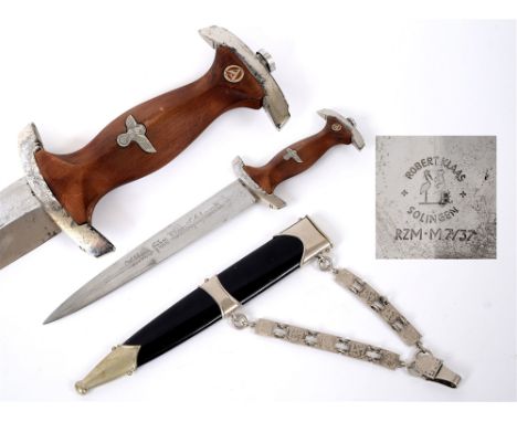 NATIONAL SOZIALISTISCHES KRAFTFAHR KORPS NSKK - MODEL 1936 NSKK SERVICE DAGGER WITH CHAIN HANGER BY M7/37 ROBERT KLAAS, SOLIN