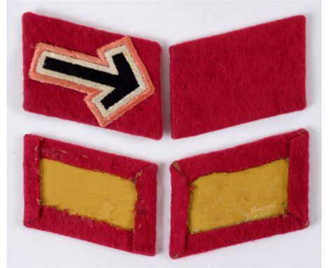 STURMABTEILUNG (SA) - GRUPPENSTAB SA FLYING BRANCH COLLAR TAB (KRAGENSPIEGEL)  red wool construction with single embroidered 
