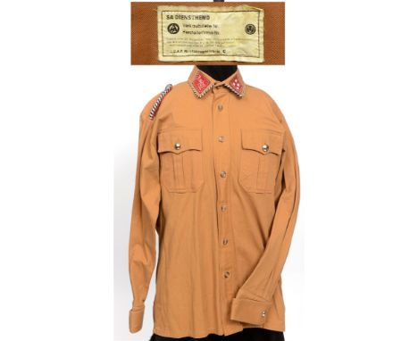 STURMABTEILUNG (SA) - OBERSTRUM-BANNFUHRER BROWN SHIRT (DIENSTHEMD) 'GRUPPENSTAB 36TH STRUM - 7TH RESERVE'  of tan cotton twi