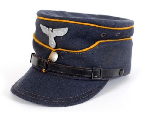NATIONAL SOZIALISTISCHE FLIEGERKORPS (NSFK) - NCO'S KEPI  of standard production specification, soft blue grey wool cloth con