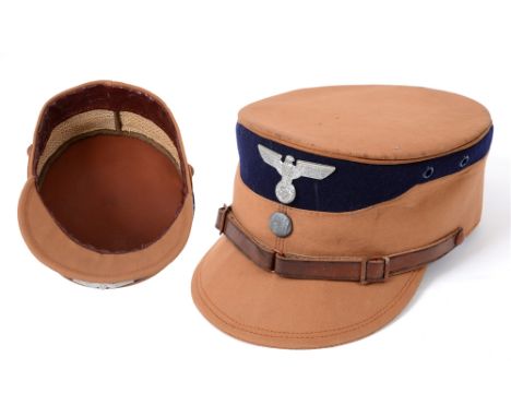 STURMABTEILUNG (SA) - KEPI 'GRUPPE BERLIN - BRANDENBURG' of typical tan brown cotton construction with black wool band bearin