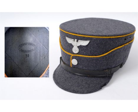 NATIONAL SOZIALISTISCHE FLIEGERKORPS (NSFK) - NCO'S KEPI  of standard production specification, stiffened blue grey wool clot