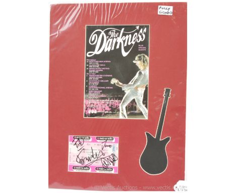 The Darkness Fully Autographed Concert Ticket from The Metroradio Arena, Newcastle concert 2004 and Tour Date Leaflet which h