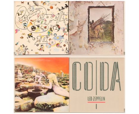 A collection of Led Zeppelin LPs titles to include (1) Led Zeppelin III (UK Repress, Atlantic - K 50002, Gatefold rotating-wh